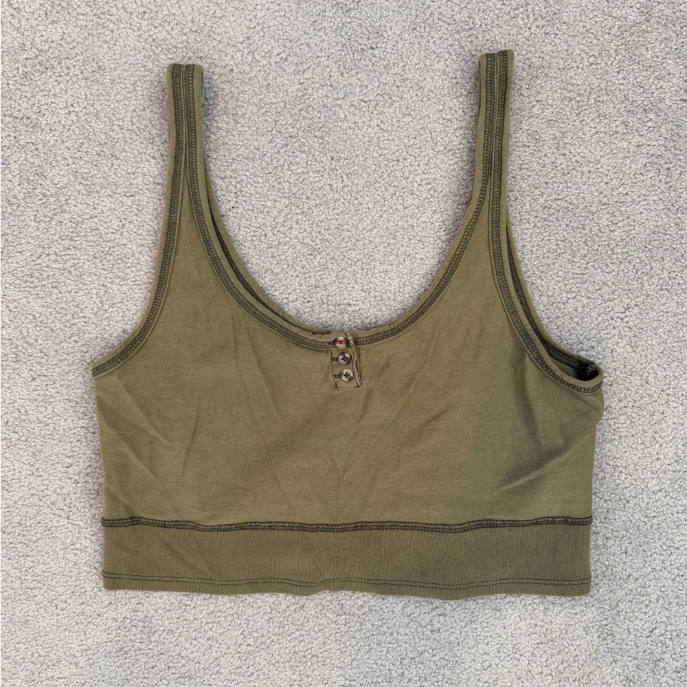 Urban Outfitters Olive Green Crop Top
